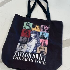 Taylor Swift The Eras Tour Black Tote Bag